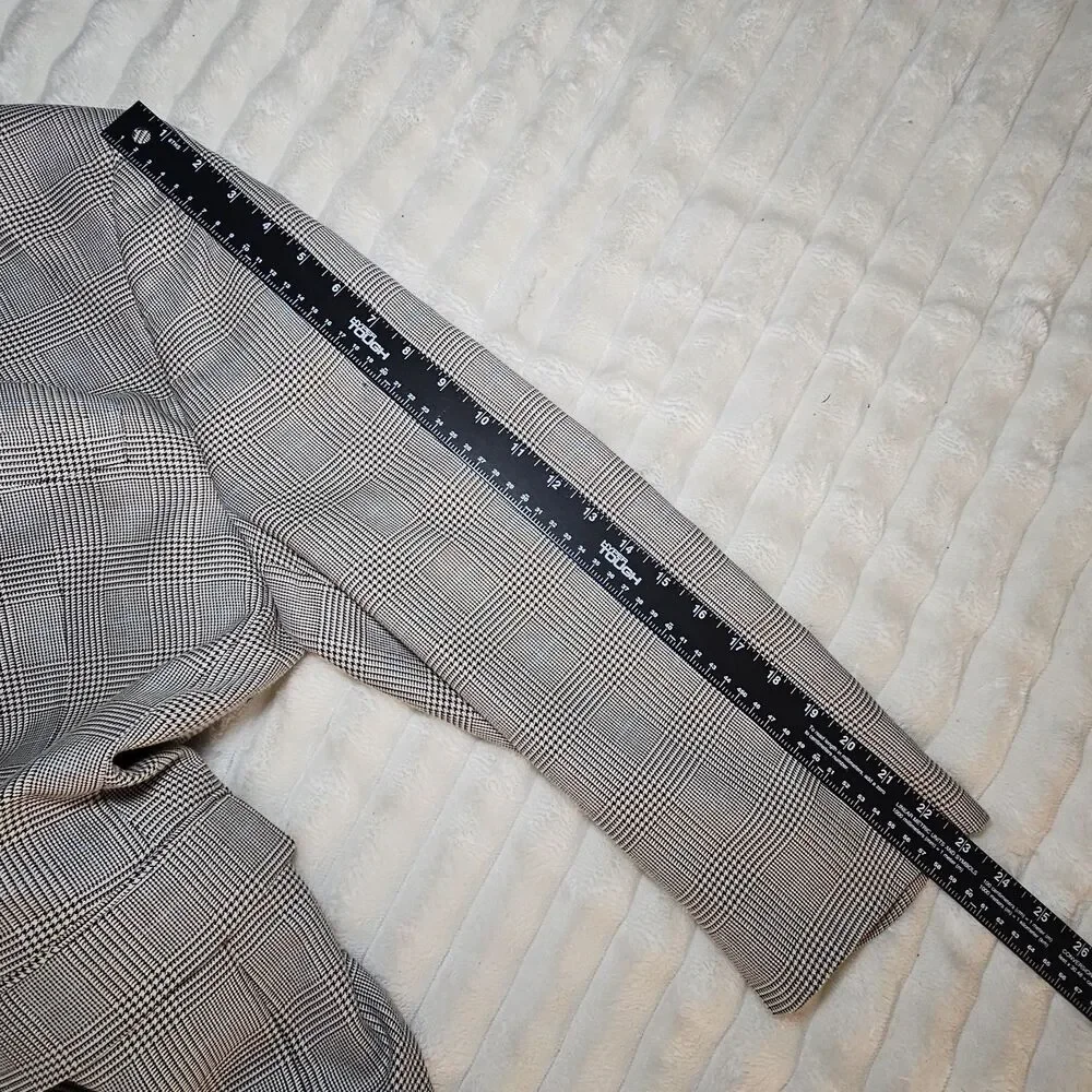 Lauren Ralph Lauren Tan Windowpane Mens Suit Jacket 45R